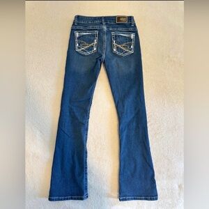Ariat Dark Blue Flare Jeans with Embroidered Back Pockets size 16/0